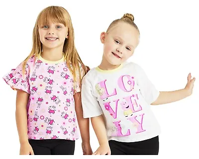 Buy Girls Peppa Pig T Shirts Top Tees 2 PACK 12-18 Months-6 Years • 9.95£