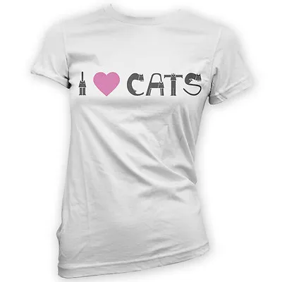 Buy I Love Cats II Womens T-Shirt -x14 Colours- Gift Pet Kitten Cat Lover Present • 19.94£