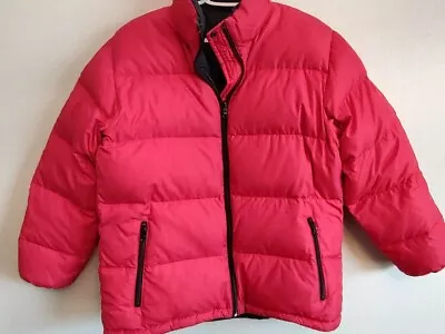 Buy Lands' End Goose Down Reversible Red And Black Quilted Puffer Jacket Coat Sz M • 19.29£
