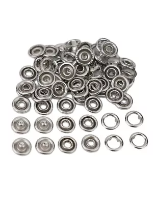 Buy Lightweight 9 5mm Prong Rings For T Shirts Jeans 100pc Silver Snap Fasteners • 11.70£