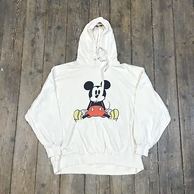Buy Disney Hoodie Vintage Pull Over Mickey Mouse, White, Mens Large • 12£