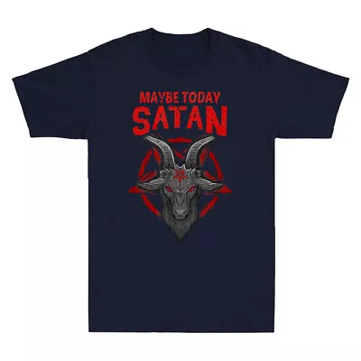 Buy Maybe Today Satan I Satanic Baphomet Goat Vintage Men's Short Sleeve T-Shirt Tee • 13.99£