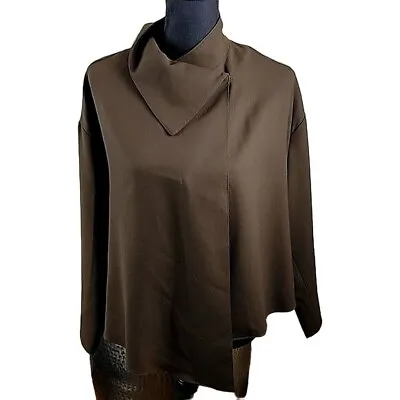Buy Frank Agostino High Collar Cape Jacket Womens Size S Brown Hagenlook   • 16.54£