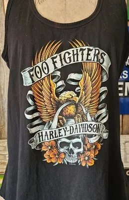 Buy Longhorn Harley Davidson Foo Fighters Womens XL  Tank Top T Shirt  Authentic HD • 94.49£