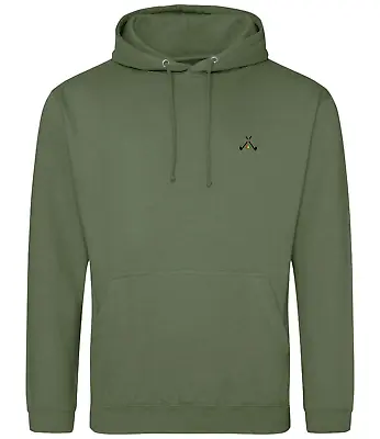 Buy Golf God Clothing Crossed Clubs Cotton Hoodie | Sizes S-3XL | Earth Green | WRAP • 24.99£