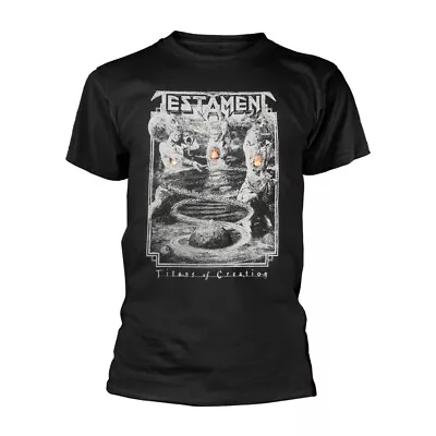 Buy TESTAMENT - TITANS OF CREATION (GREY) EUROPE 2020 TOUR BLACK T-Shirt, Front & Ba • 19.11£