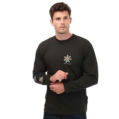Buy Men's Vans Trippy Grin Floral Long Sleeve T- Shirt In Black • 29.99£