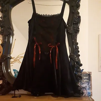 Buy Sinister Clothing Goth Dress Black Red Velvet Xxl • 75£