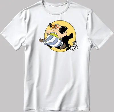 Buy Asterix And Obelix, Characters  Short Sleeve White-Black Men's / Women N578 • 9£