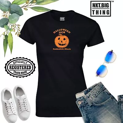 Buy Halloween 1978 T Shirt Haddonfield Illinois Classic Pumpkin Scary Gift Women Top • 11.99£