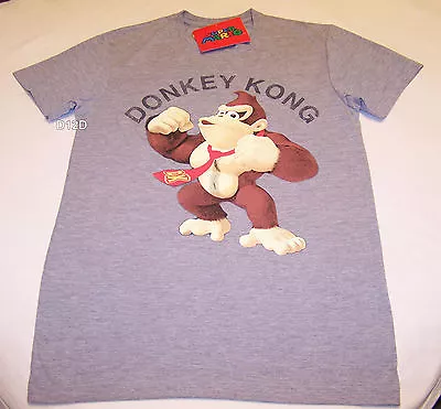 Buy Nintendo Donkey Kong Mens Grey Printed Short Sleeve T Shirt Size S New • 12.56£