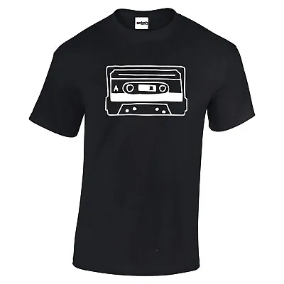Buy Music T Shirt Mens Unisex TAPE CASSETTE Line Art Gift Novelty Joke CHD4 BWC • 6.97£