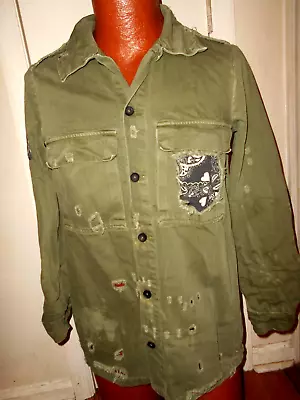 Buy Zara Trafaluc Denimwear Guns N Roses Ladies Small Olive Button Up Jacket. • 37.79£