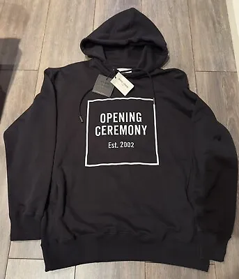 Buy Brand New Opening Ceremony Black Logo Hoodie Made In Italy Size L • 110£