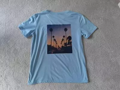 Buy EUC Mens Teen Boys Graphic Print Sunset Boulevard Los Angeles Blue Tee T-shirt M • 4.95£