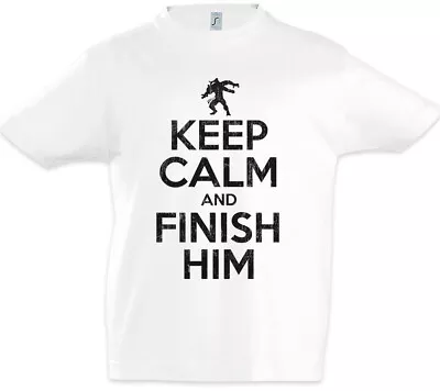 Buy Keep Calm And Finish Him Kids Boys T-Shirt Mortal Fun Raiden Kombat Gamer • 16.99£