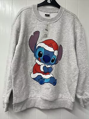 Buy George At Asda Women’s Disney Christmas Stitch Sweatshirt Jumper Size M 12-14 • 15£