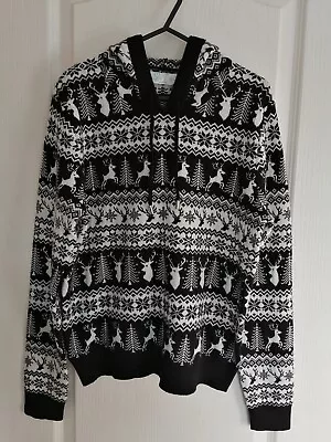 Buy Primark Women's Christmas Cosy Hooded Jumper - Black & White - S (10/12)  • 11.35£