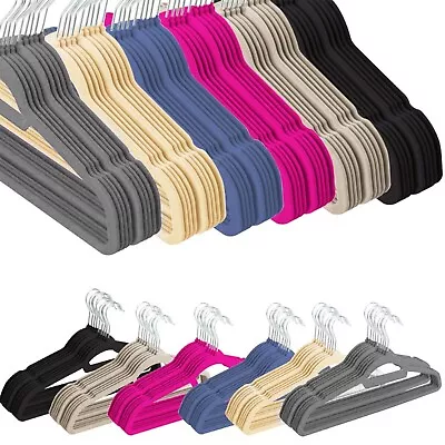Buy Velvet Hangers Non-slip Suit Trouser Coat Clothes Flocked Space Saving Hanger • 43.99£