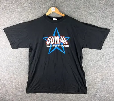 Buy Vintage Sum 41 Shirt Mens Extra Large Black Half Hour Of Power Band 2001 Punk XL • 37.11£