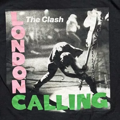 Buy Vintage The Clash London Calling T Shirt Womens Small 90s Band Tee SS Black • 45.36£