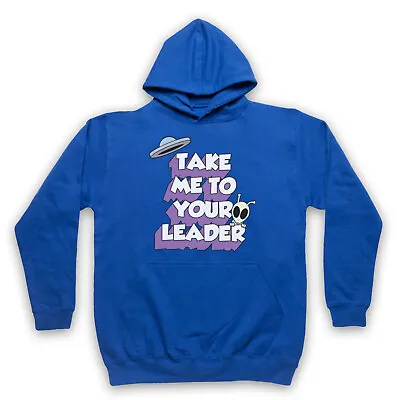 Buy Take Me To Your Leader Funny Sci Fi Slogan Alien Cool Unisex Adults Hoodie • 27.99£