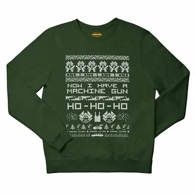 Buy Now I Have A Machine Gun, Ho Ho Ho Festive Green Christmas Jumper Xmas Sweater • 20.95£