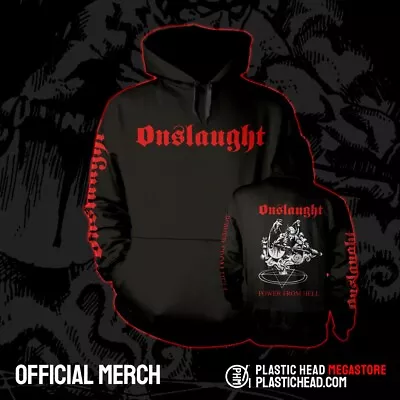 Buy ONSLAUGHT - 'POWER FROM HELL' Black Hooded Sweatshirt - PH13154HSWL • 35£