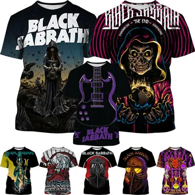 Buy Heavy Metal Band Black Sabbath Women Men T-Shirt 3D Print Short Sleeve Tee Top • 5.99£