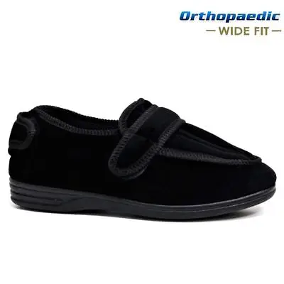 Buy Mens Diabetic Orthopaedic Easy Close Wide Fitting Strap Slippers Shoes Size 6-14 • 13.95£