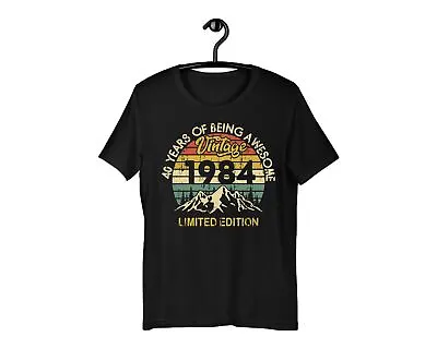 Buy 40th Birthday T-Shirt Vintage 1984 Gift 40 Years Awesome Forty Men Women Top • 9.99£
