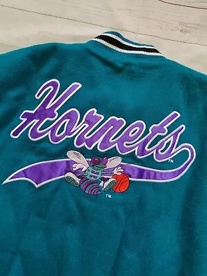 Buy Vintage 90s Logo Athletic Men's NBA Charlotte Hornets Wool Varsity Jacket Sz XL • 139.99£