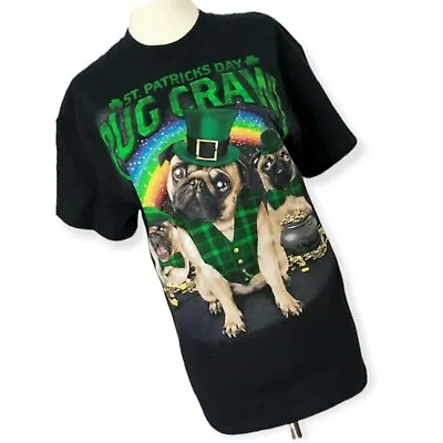 Buy St Patricks Day Pug T Shirt M Dog Graphic Medium Pug Top Pullover Canine Crawl • 10.80£