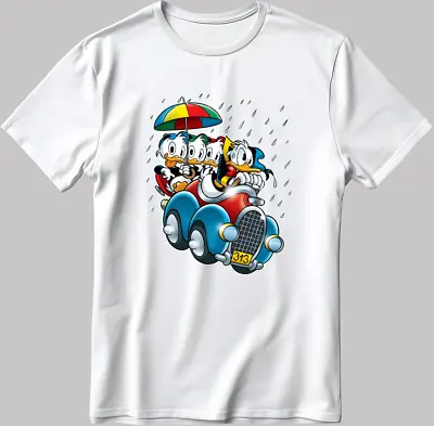 Buy Duck Tales Car Short Sleeve White-Black Men's / Women's T Shirt N190 • 9.15£