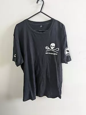 Buy Sea Shepherd Shirt Mens Large Black Double Sided Activist Tee Cotton Adults • 15.71£