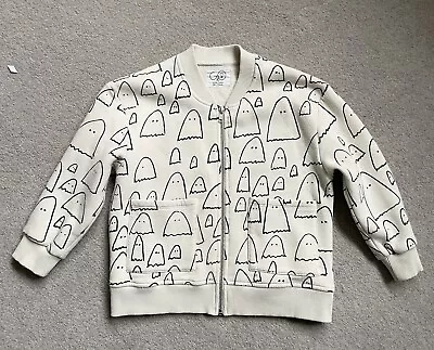 Buy Preloved Boo Ghost Sweat Jacket - Korean Style- Long Sleeve 104-110cm 80% Cotton • 3.50£
