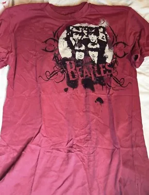 Buy The Beatles T Shirt Pop Rock Band Merch Tee Size Medium John Lennon Red • 13.50£