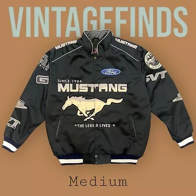 Buy Vintage Reworked Grey Mustang Racing Jacket • 40£