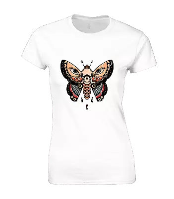 Buy Butterfly Eyes Ladies T Shirt Cool Retro Tattoo Design Fashion Animals Nature • 7.99£