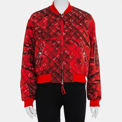 Buy Moschino Couture Red Trompe-L'oeil Printed Bomber Jacket M • 499.10£