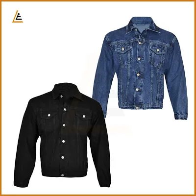 Buy Mens Denim Jeans Jacket Causal Classic Tough Heavy Duty Work Wear Trucker Coat • 16.99£