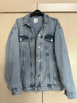 Buy River Island Mid Blue Denim Jacket Size Large Great Condition • 6.50£
