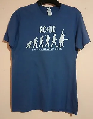 Buy Ac/dc Teal Blue T Shirt The Evolution Of Rock Size L Large Angus Young Malcolm  • 19.99£