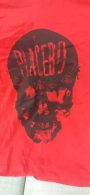 Buy PLACEBO - Skull -Rock  T-Shirt - Red - Medium Gildan Excellent Condition  • 26£