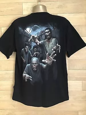 Buy Zombie Keep Out 666 Devil Satan Evil Dead Spiral Black T-Shirt SIZE XL • 12.95£