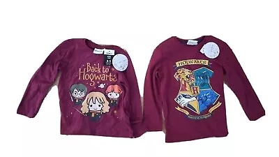 Buy Harry Potter Hogwarts Long T-Shirt Maroon Age 4-5 Years NEW • 3.99£