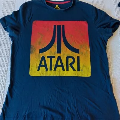 Buy Difuzed ATARI T-Shirt Large Navy Computers Gaming Geek Nerd • 5£