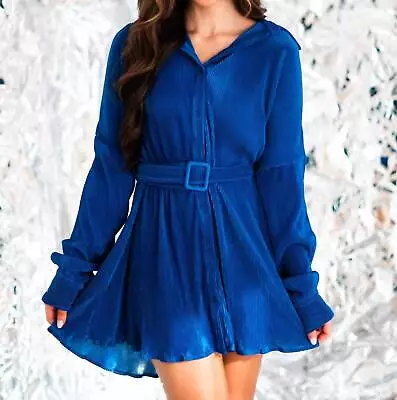 Buy Le Lis So This Is Love Pleated Shirt Dress For Women - Size XS • 88.79£