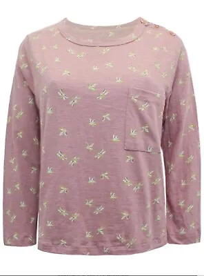 Buy Fat Face Dragonfly Print Long Sleeve Top Size 14 • 12.95£