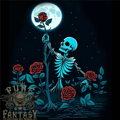 Buy Rose From The Dead Skeleton Skull Graveyard Mens Cotton T-Shirt Tee Top • 12.99£